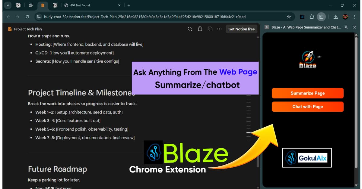 Blaze - AI Web Page Summarizer and ChatBot - Chrome Extension